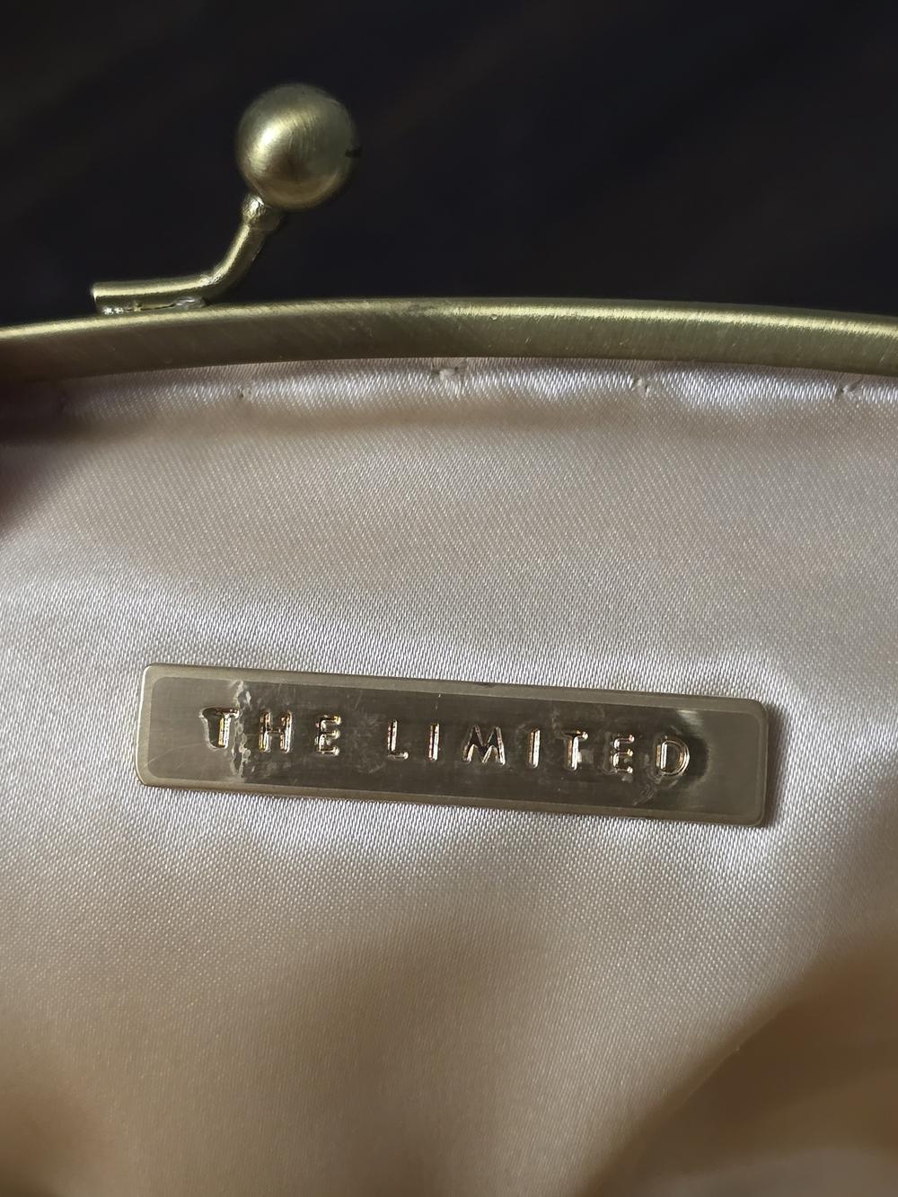 The Limited Gold-Tone Satin Frame Clutch - The Limited